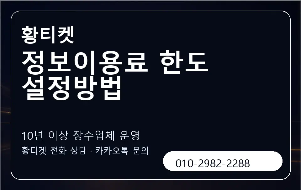 정보이용료 한도 설정방법 황티켓 캐러셀 5