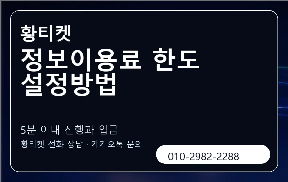 정보이용료 한도 설정방법 황티켓 캐러셀 6