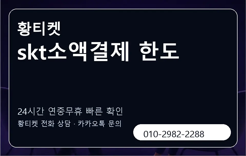 skt소액결제 한도 황티켓 캐러셀 2