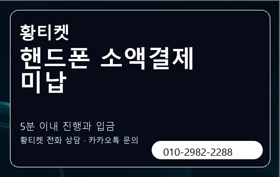 핸드폰 소액결제 미납 황티켓 캐러셀 6