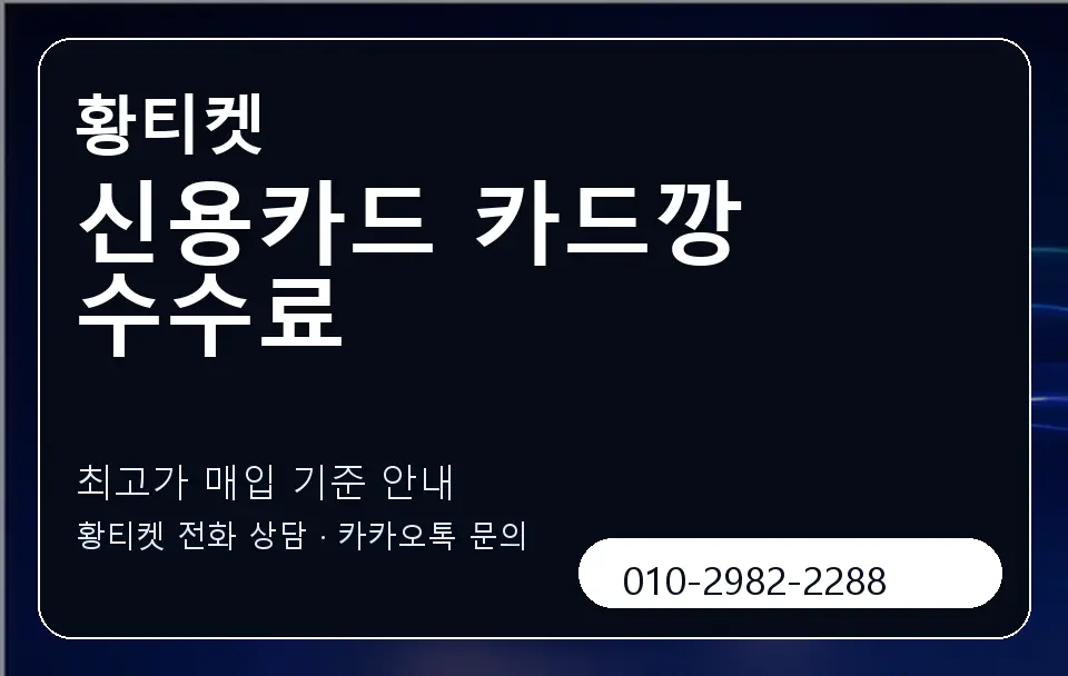 신용카드 카드깡 수수료 황티켓 캐러셀 3