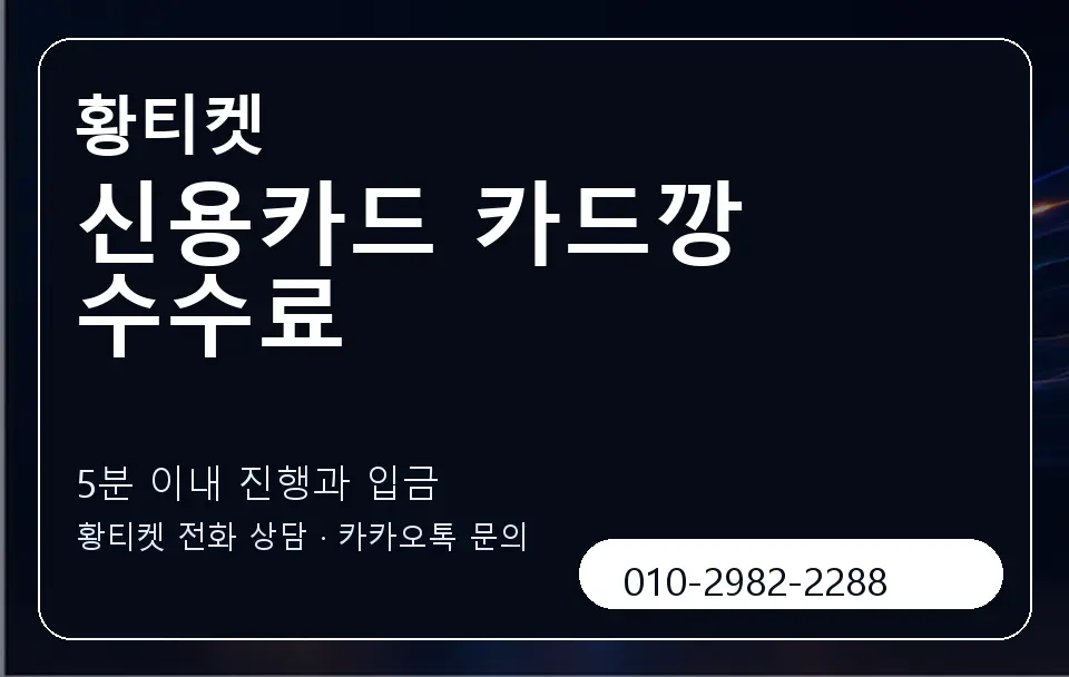 신용카드 카드깡 수수료 황티켓 캐러셀 6