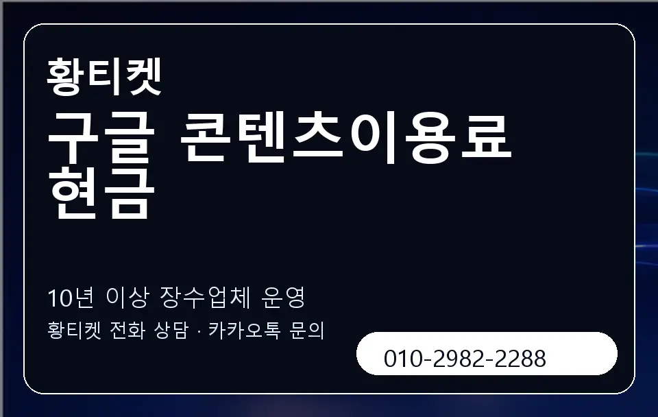 구글 콘텐츠이용료 현금 황티켓 캐러셀 5
