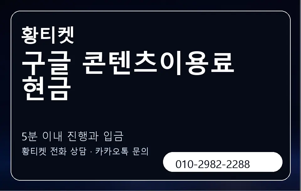 구글 콘텐츠이용료 현금 황티켓 캐러셀 6