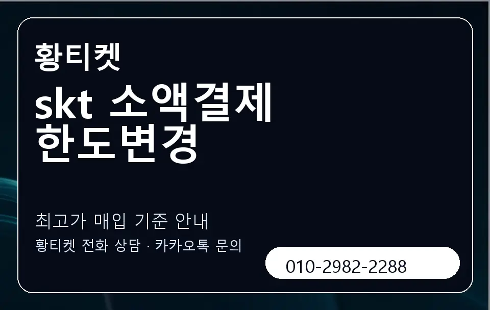 skt 소액결제 한도변경 황티켓 캐러셀 3
