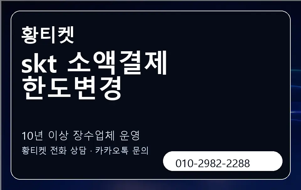 skt 소액결제 한도변경 황티켓 캐러셀 5
