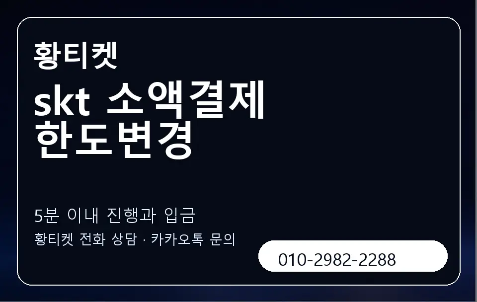 skt 소액결제 한도변경 황티켓 캐러셀 6