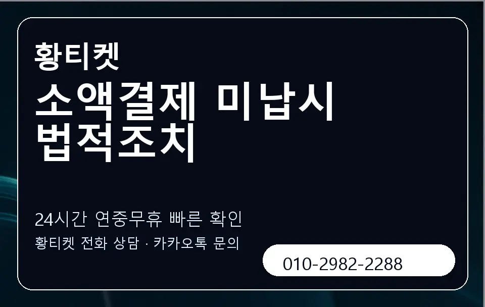 소액결제 미납시 법적조치 황티켓 캐러셀 2