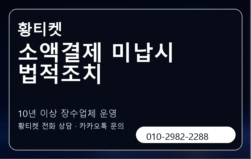 소액결제 미납시 법적조치 황티켓 캐러셀 5
