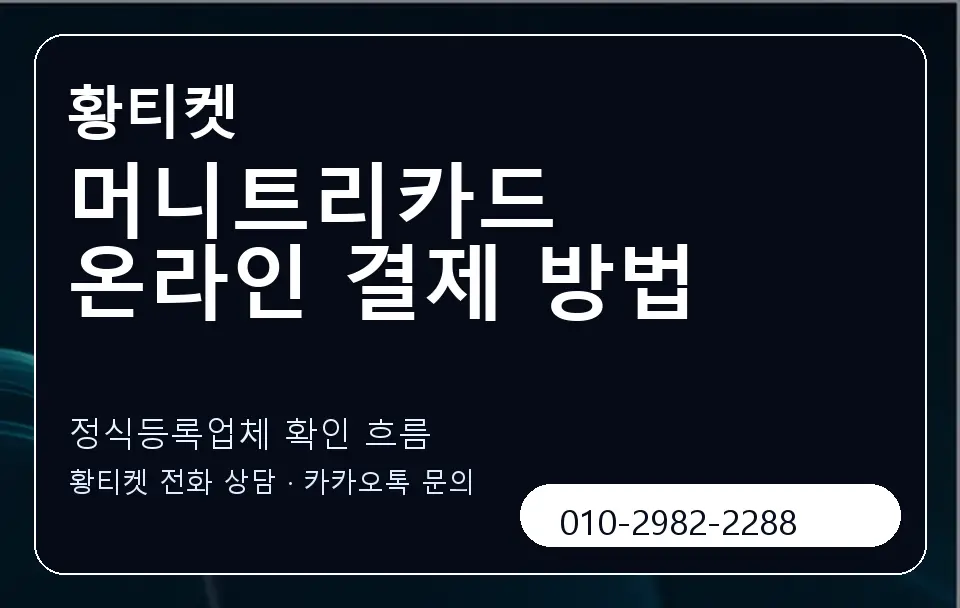 머니트리카드 온라인 결제 방법 황티켓 캐러셀 4