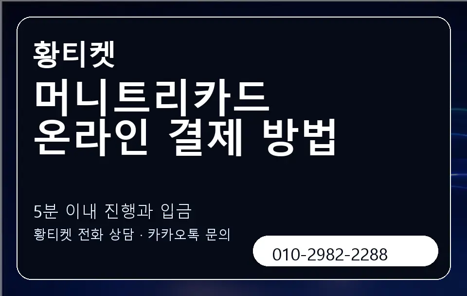 머니트리카드 온라인 결제 방법 황티켓 캐러셀 6
