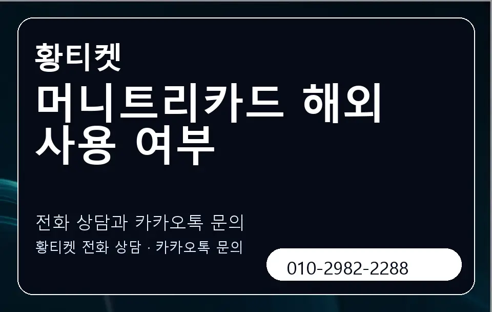 머니트리카드 해외 사용 여부 황티켓 캐러셀 1