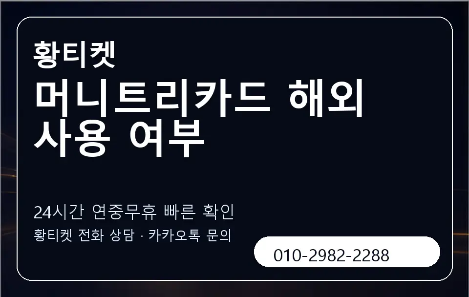 머니트리카드 해외 사용 여부 황티켓 캐러셀 2