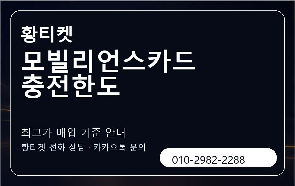 모빌리언스카드 충전한도 황티켓 캐러셀 3