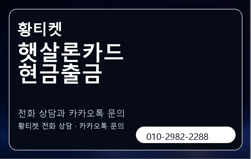 햇살론카드 현금출금 황티켓 캐러셀 1