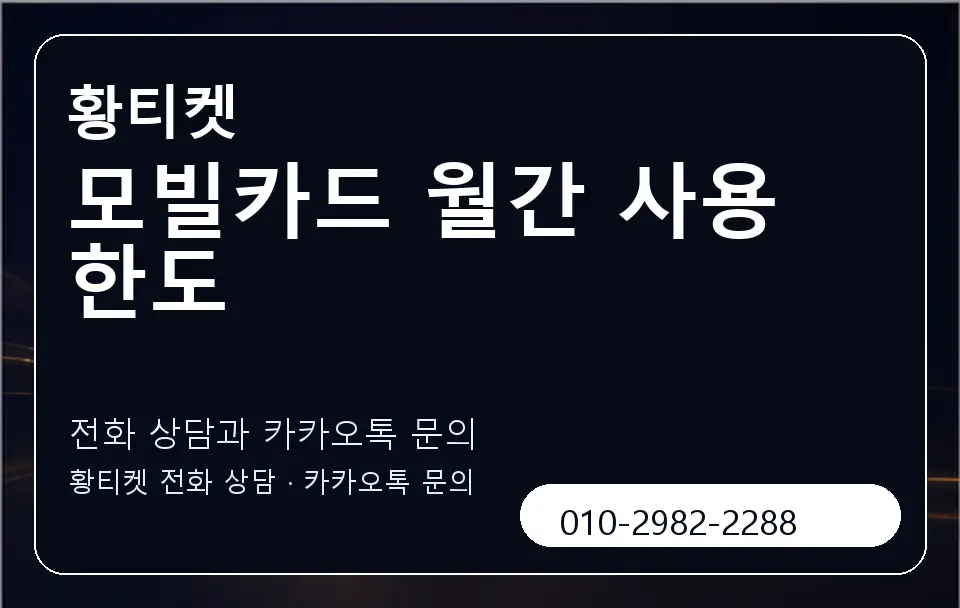 모빌카드 월간 사용 한도 황티켓 캐러셀 1