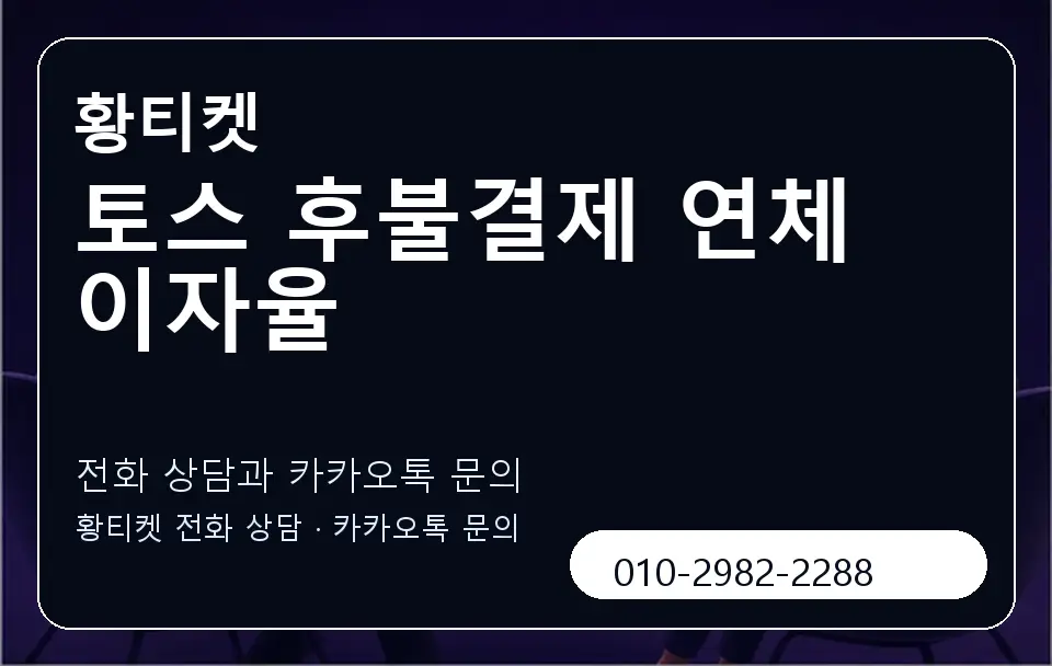 토스 후불결제 연체 이자율 황티켓 캐러셀 1