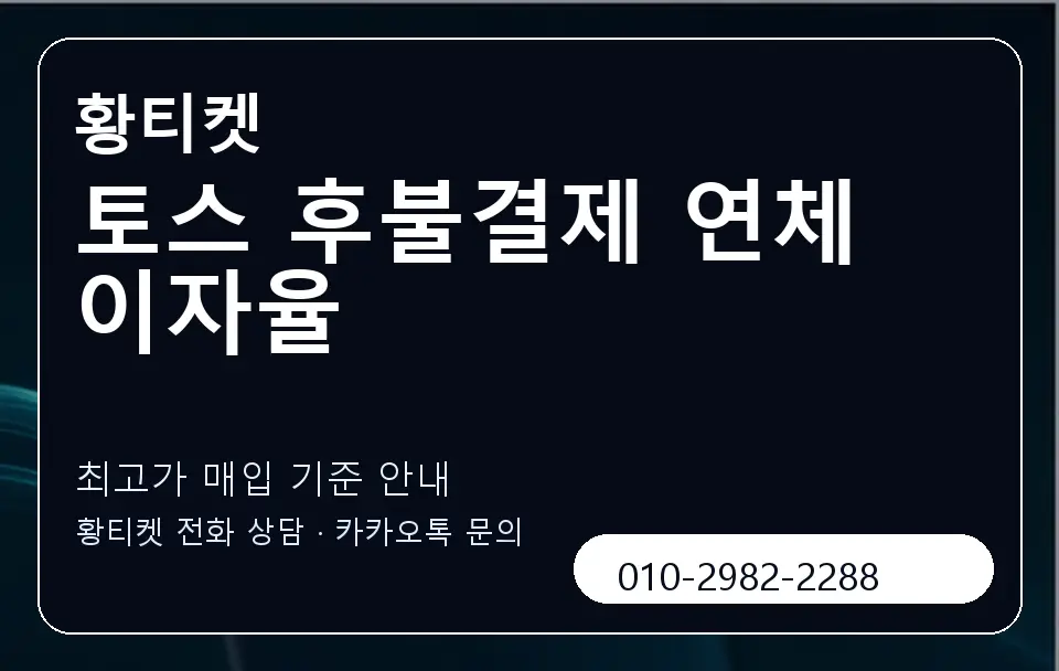 토스 후불결제 연체 이자율 황티켓 캐러셀 3