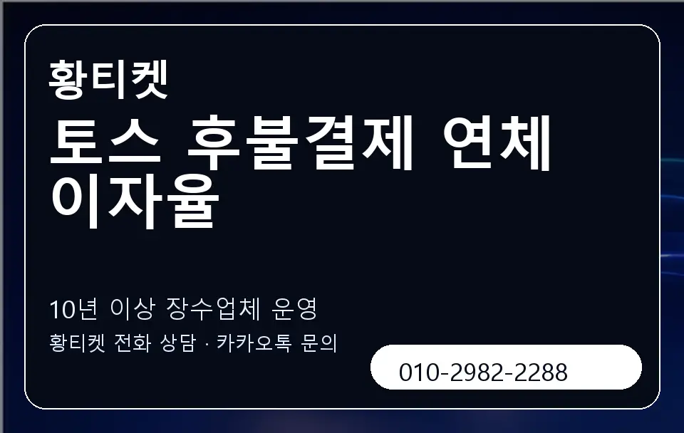 토스 후불결제 연체 이자율 황티켓 캐러셀 5