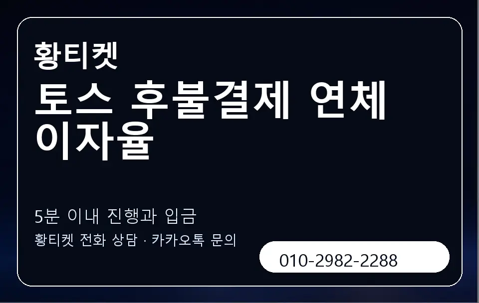 토스 후불결제 연체 이자율 황티켓 캐러셀 6