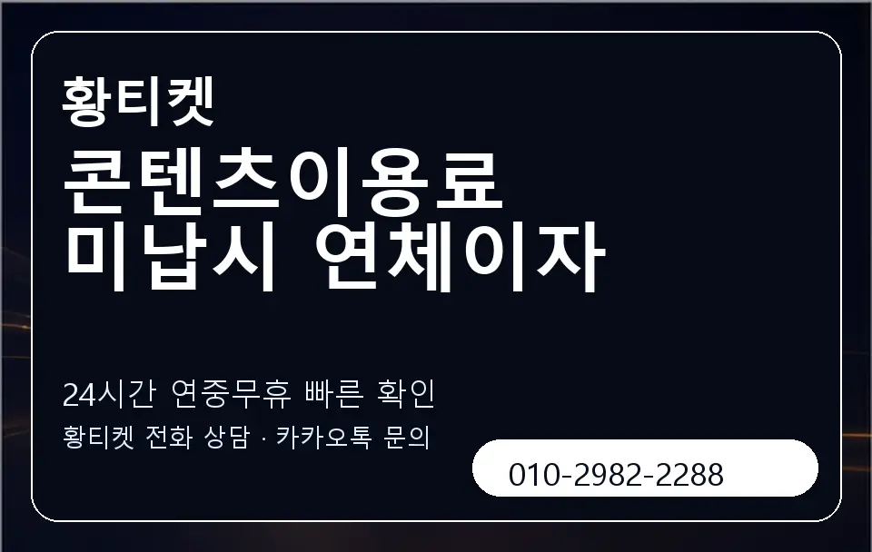 콘텐츠이용료 미납시 연체이자 황티켓 캐러셀 2