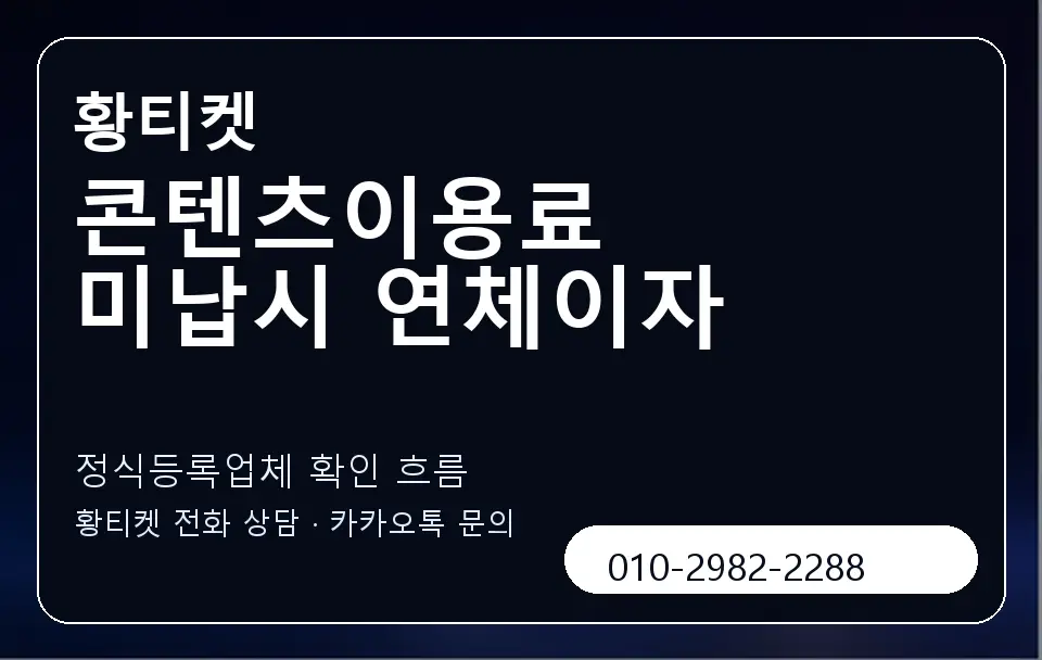 콘텐츠이용료 미납시 연체이자 황티켓 캐러셀 4