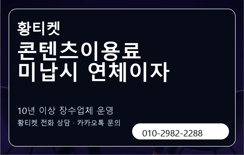 콘텐츠이용료 미납시 연체이자 황티켓 캐러셀 5