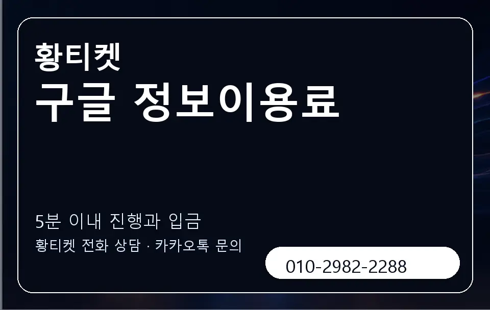 구글 정보이용료 황티켓 캐러셀 6