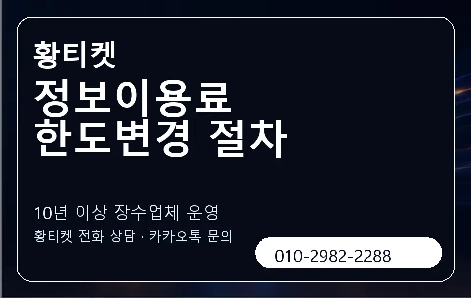 정보이용료 한도변경 절차 황티켓 캐러셀 5
