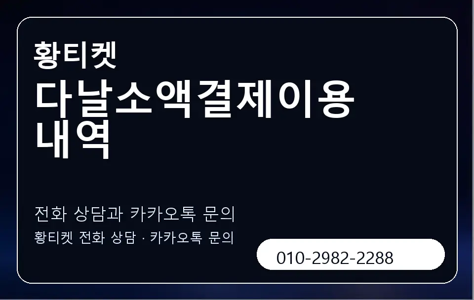 다날소액결제이용내역 황티켓 캐러셀 1