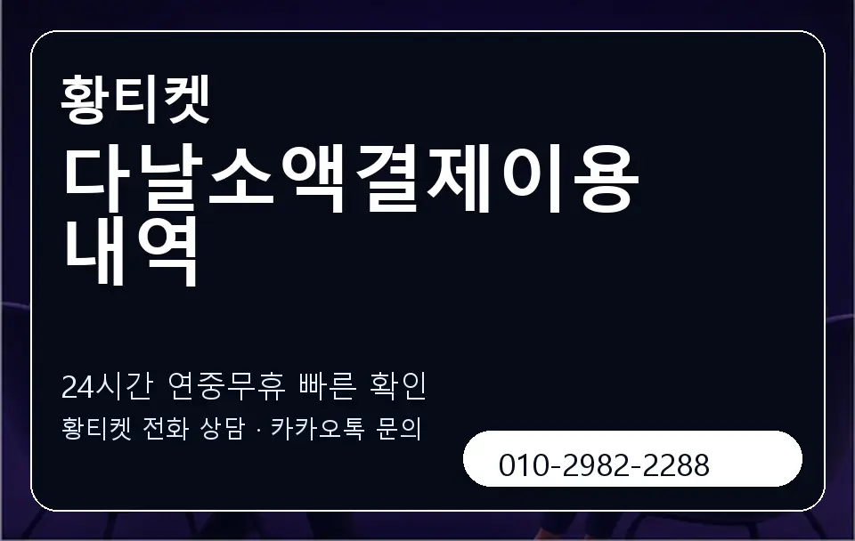 다날소액결제이용내역 황티켓 캐러셀 2