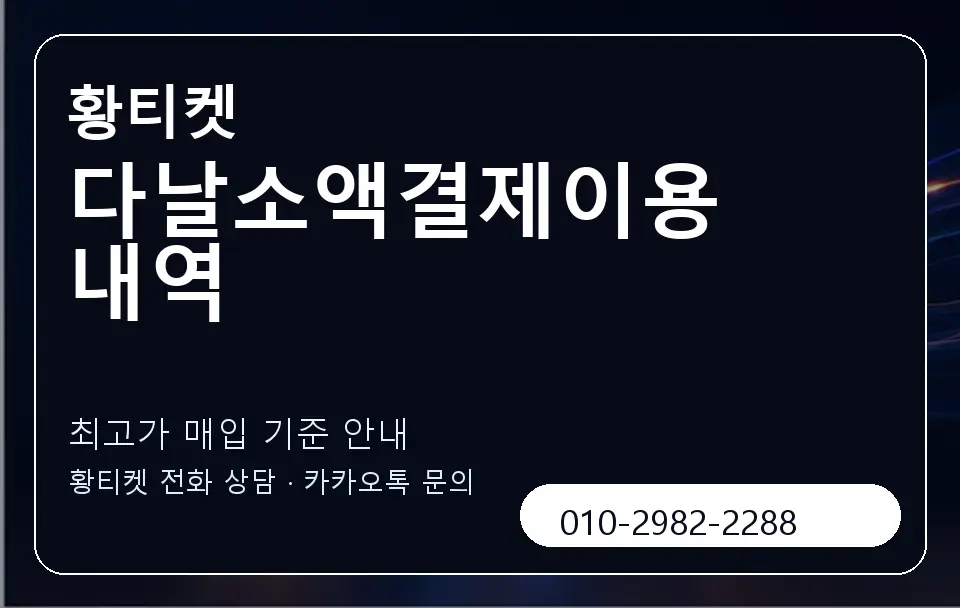 다날소액결제이용내역 황티켓 캐러셀 3
