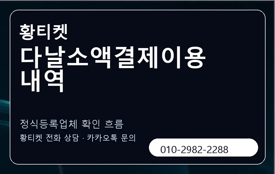 다날소액결제이용내역 황티켓 캐러셀 4