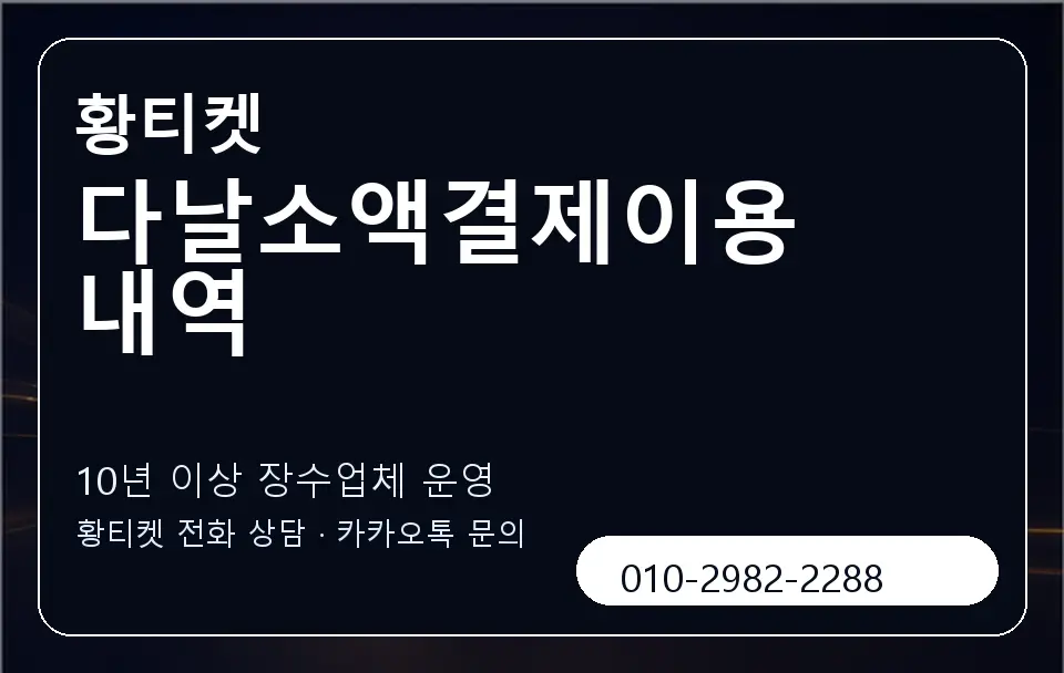 다날소액결제이용내역 황티켓 캐러셀 5