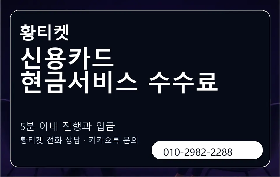 신용카드 현금서비스 수수료 황티켓 캐러셀 6