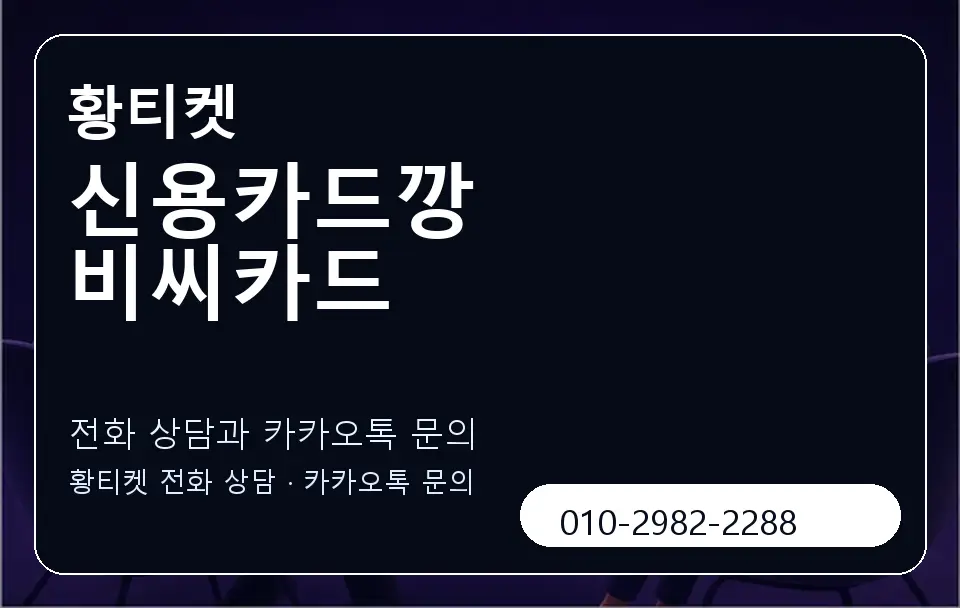 신용카드깡 비씨카드 황티켓 캐러셀 1