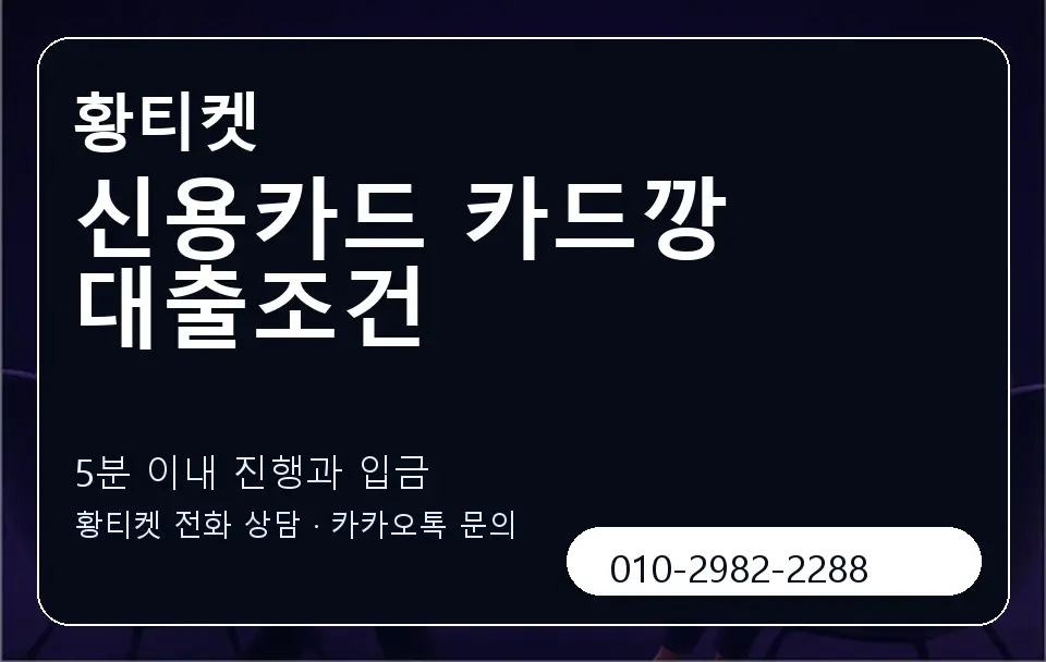 신용카드 카드깡 대출조건 황티켓 캐러셀 6