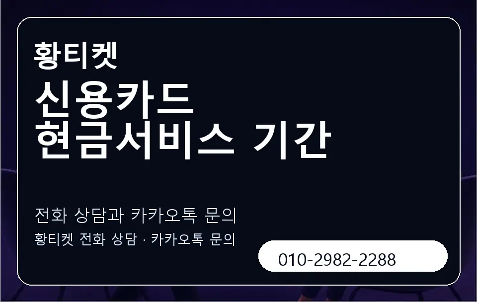 신용카드 현금서비스 기간 황티켓 캐러셀 1