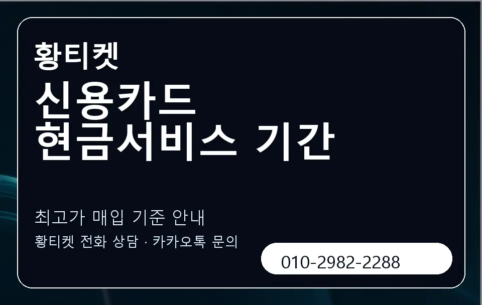 신용카드 현금서비스 기간 황티켓 캐러셀 3