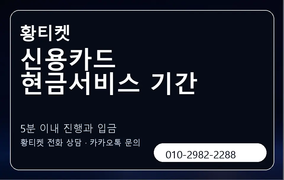 신용카드 현금서비스 기간 황티켓 캐러셀 6