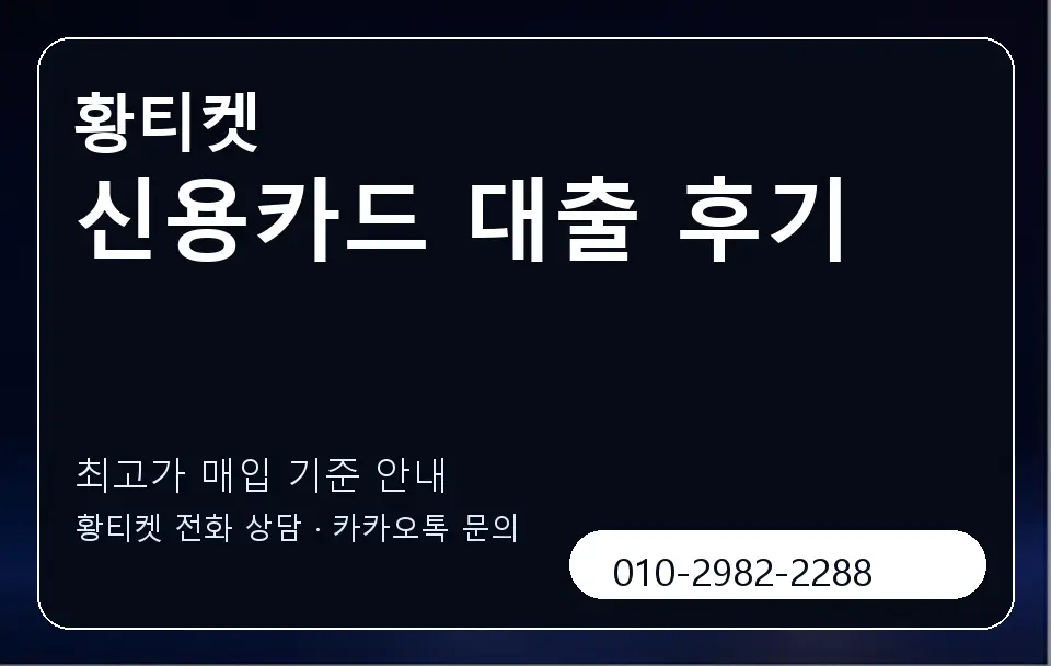 신용카드 대출 후기 황티켓 캐러셀 3