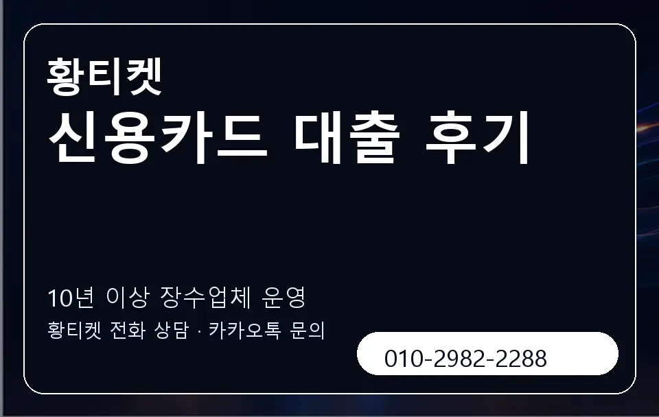 신용카드 대출 후기 황티켓 캐러셀 5