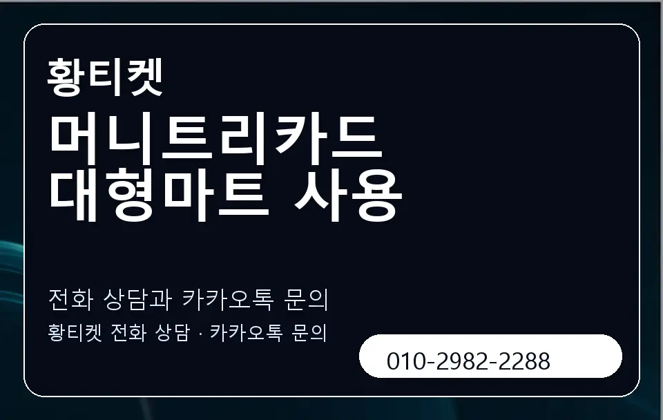 머니트리카드 대형마트 사용 황티켓 캐러셀 1
