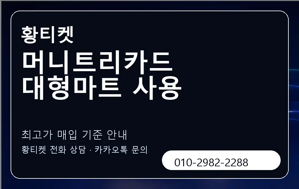 머니트리카드 대형마트 사용 황티켓 캐러셀 3