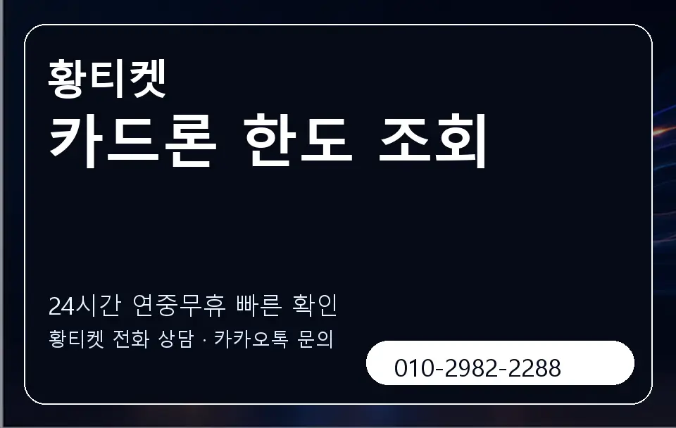 카드론 한도 조회 황티켓 캐러셀 2