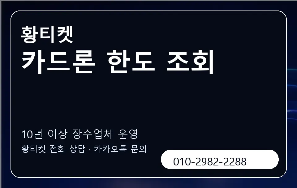 카드론 한도 조회 황티켓 캐러셀 5