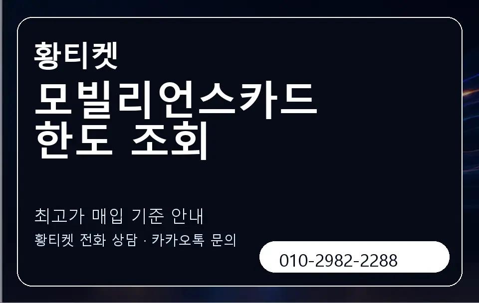 모빌리언스카드 한도 조회 황티켓 캐러셀 3