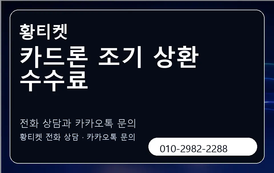 카드론 조기 상환 수수료 황티켓 캐러셀 1