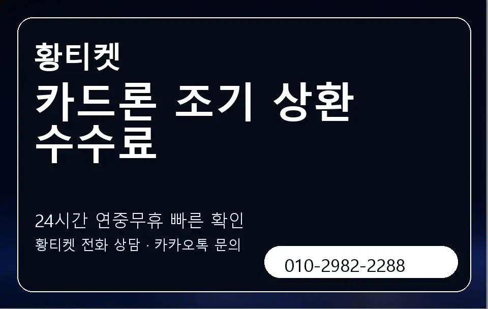 카드론 조기 상환 수수료 황티켓 캐러셀 2