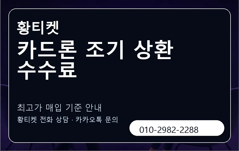 카드론 조기 상환 수수료 황티켓 캐러셀 3